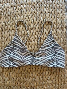 Boys + Arrows Zebra Print Bralette in Neutral Tones